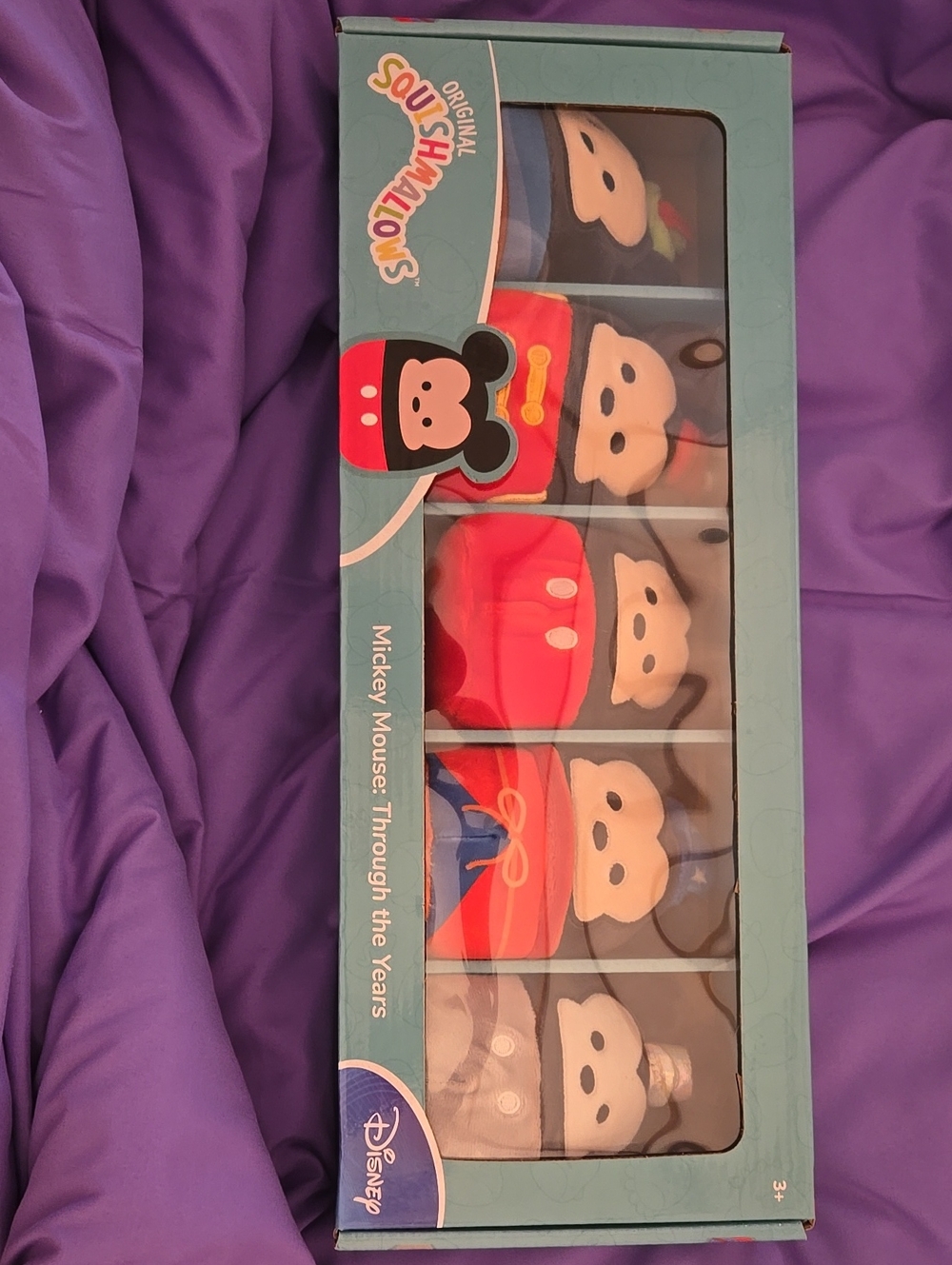 Disney Mickey Mouse Plush Collectible Set in Red, Blue, Cream